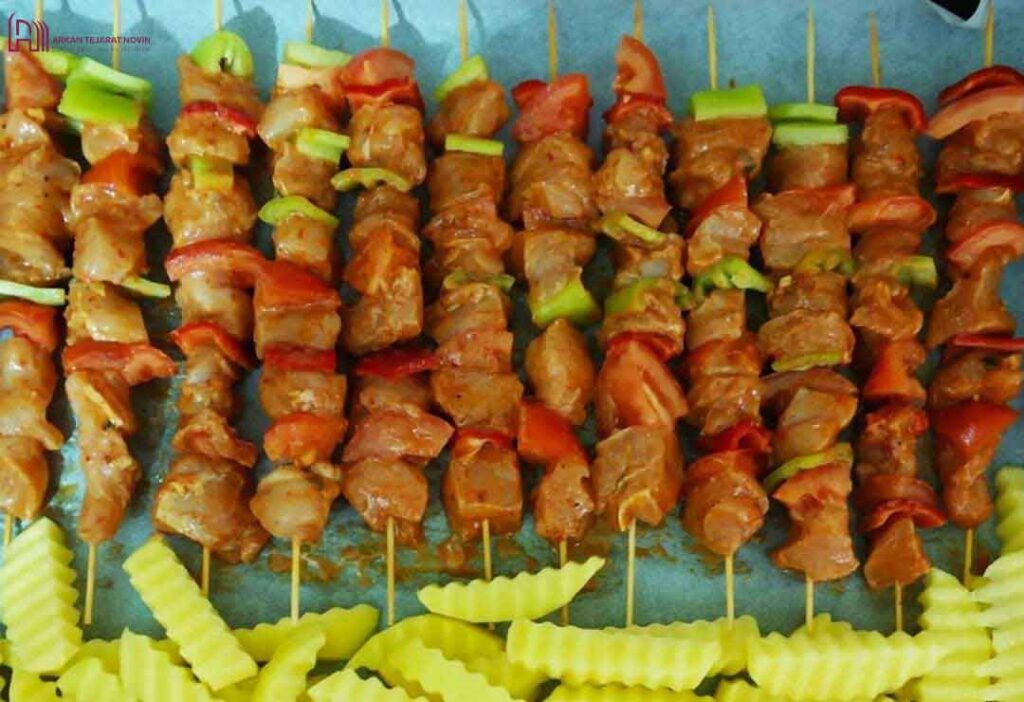 جوجه کباب در آون توستر 